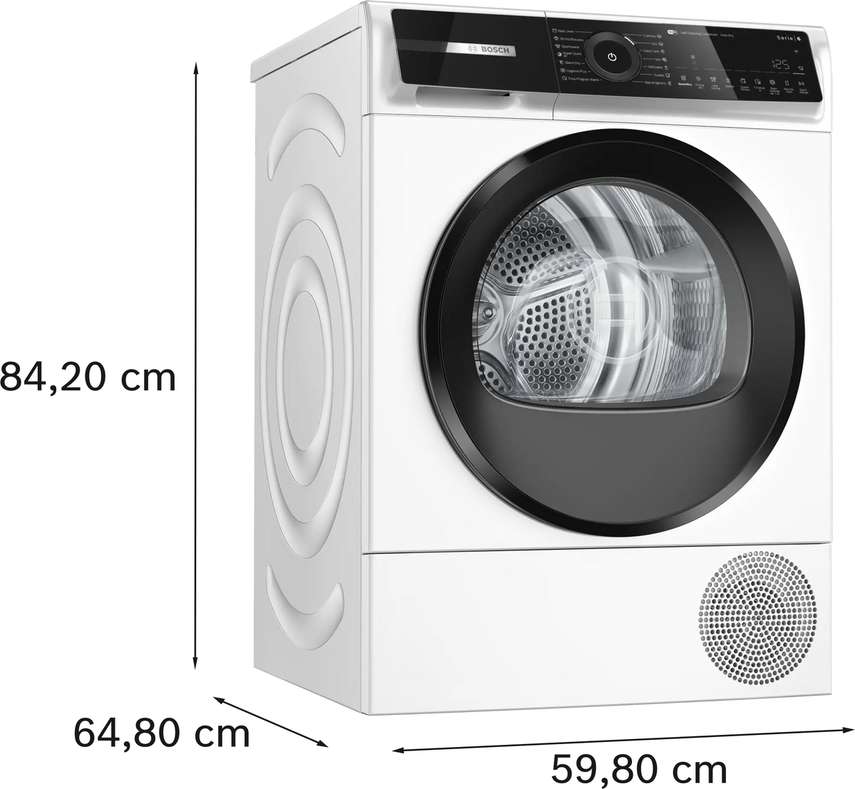 Uscător de rufe Bosch WQN246D0BY, Seria 6, 9 kg, pompă de căldură, alb