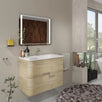 Masca baie + lavoar Savini Due Geos 80, cu sertare, stejar auriu, 81 x 45.7 x 49.7 cm
