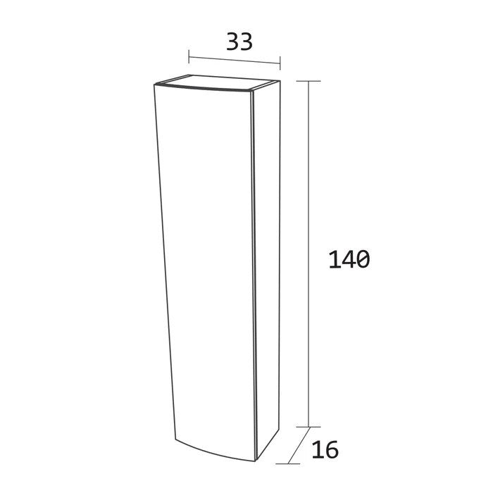 Dulap de baie suspendat Savini Due Armonia 2213/F40, stejar auriu, 33 cm
