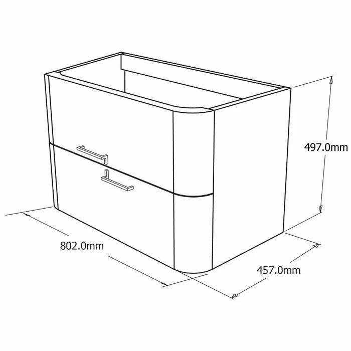 Masca baie pentru lavoar, Savini Due Geos 80 2100/F00, cu sertare, alb lucios, suspendat, 80.2 x 45.7 x 49.7 cm
