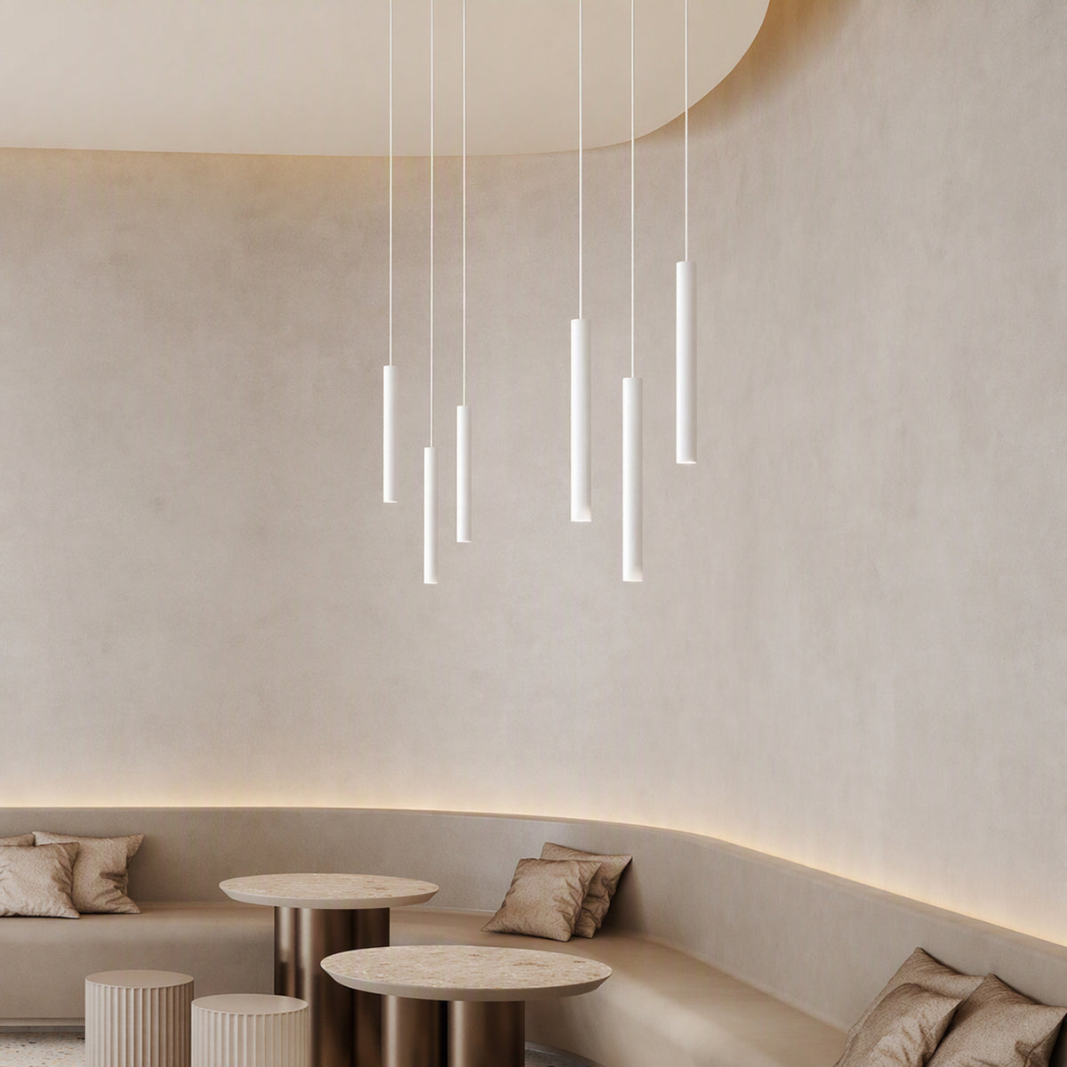 Pendul Ideal Lux Ego Pendant Tube 12W 3000K 1-10V, alb, 303598