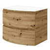 Masca baie + lavoar Savini Due Armonia, cu sertare, stejar auriu, montaj suspendat, 70 x 59.2 x 50.5 cm