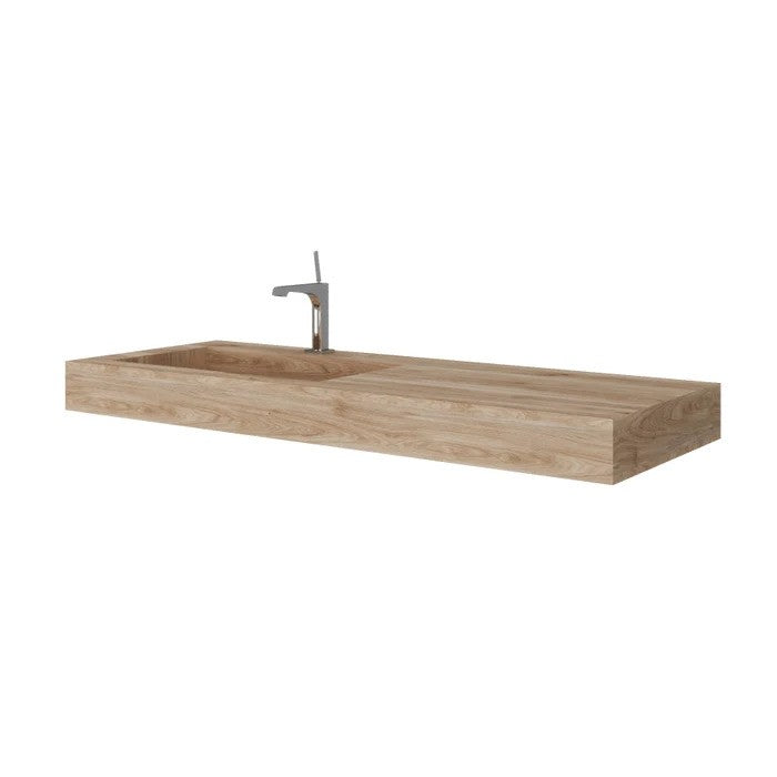Lavoar suspendat Savini Due Idea 2623/26, cuva in stanga, stejar, rectangular, 120 cm