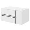 Masca baie pentru lavoar, Savini Due Terra 80, cu sertare si usa, alb mat, montaj suspendat, 80.2 x 45.5 x 41.6 cm