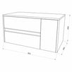 Masca baie pentru lavoar, Savini Due Terra 80, cu sertare si usa, alb mat, montaj suspendat, 80.2 x 45.5 x 41.6 cm