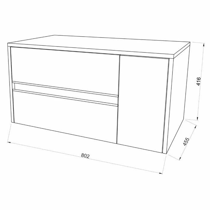 Mască de baie suspendată pentru lavoar Savini Due Terra 80, alb mat, 80 cm