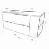 Masca baie + lavoar Savini Due Oikos 2506/F07, cu sertare si polita, finisaj alb, suspendat, 101.5 x 46.5 x 50.6 cm