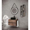 Masca baie + lavoar Savini Due Terra, cu sertare, tabacco + negru, suspendat, 60.2 x 45.5 x 43 cm