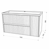Masca baie + lavoar Savini Due Portofino 100, cu sertare si usa, alb mat, montaj suspendat, 100.2 x 40 x 56.5 cm
