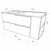 Masca baie + lavoar Savini Due Oikos 2506/F05, cu sertare si polita, gri inchis, suspendat, 101.5 x 46.5 x 50.6 cm