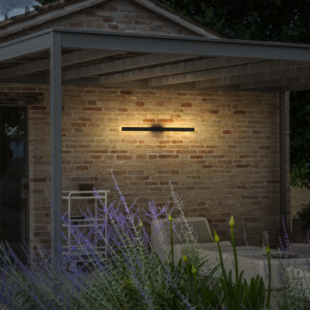 Aplică de exterior Ideal Lux Linea, antracit, Ø104 cm, 313467