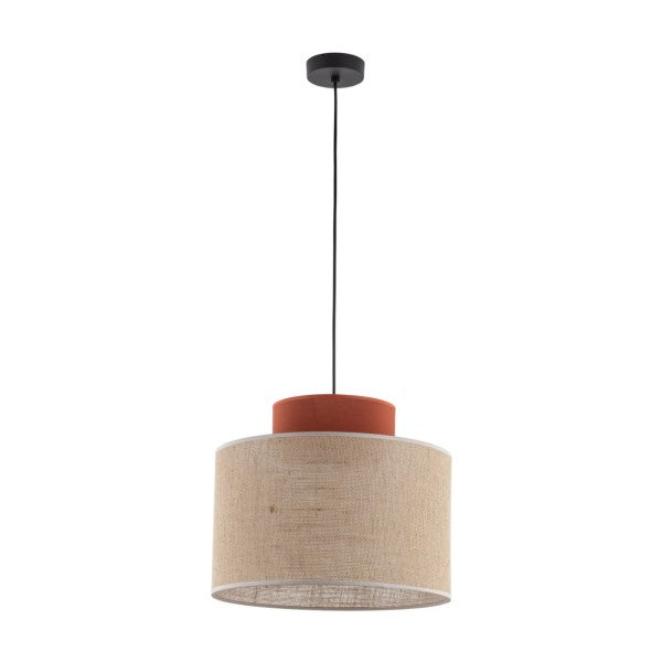 Lampă suspendată TK Lighting Duo, iută / maro, 3139