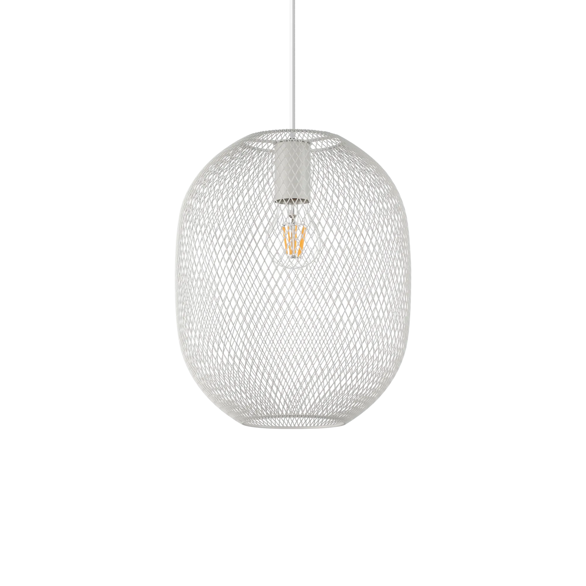 Pendul Ideal Lux Net SP1, alb, Ø24 cm, 317274