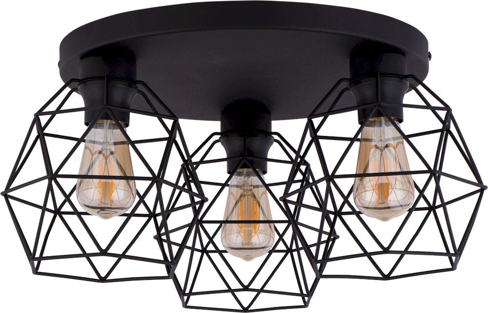 Plafonieră TK Lighting Galaxy 3 P Rotund, negru, 3 x E27, 3189