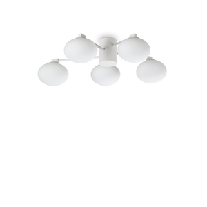 Plafonieră Ideal Lux Hermes PL5, alb, Ø60 cm, 322698