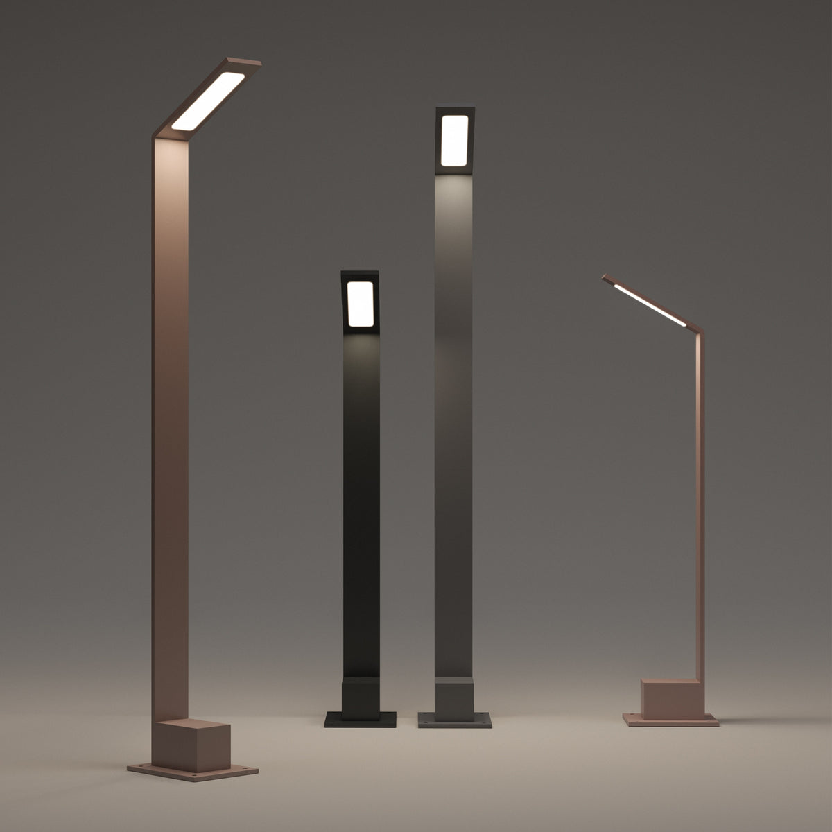 Lampă de exterior Ideal Lux Agos 3000K, cafea, H80 cm, 326726