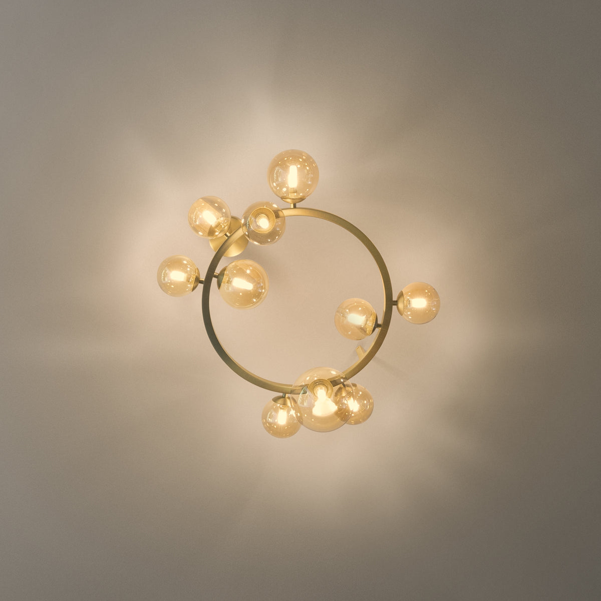 Plafonieră Ideal Lux Perlage PL10, chihlimbar, 327808