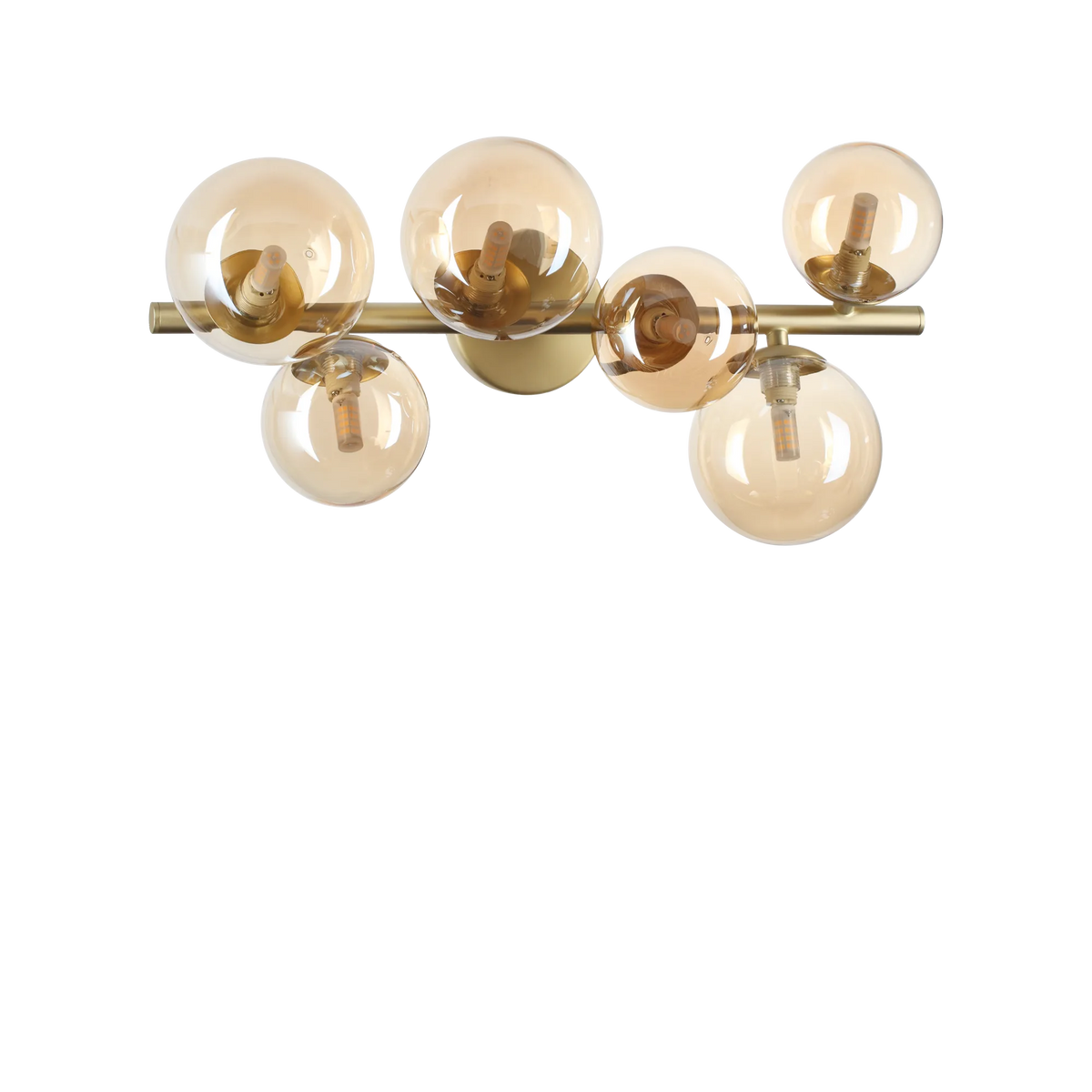 Plafonieră Ideal Lux Perlage PL6, chihlimbar, 327822