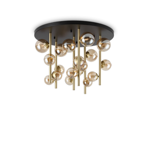 Plafonieră Ideal Lux Perlage PL18, chihlimbar, 328379