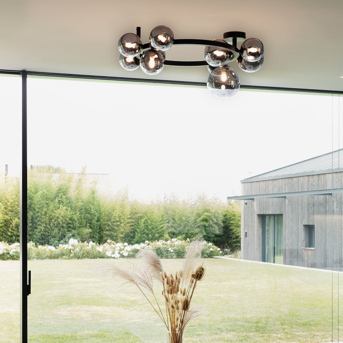 Plafonieră Ideal Lux Perlage PL9, chihlimbar, 328409