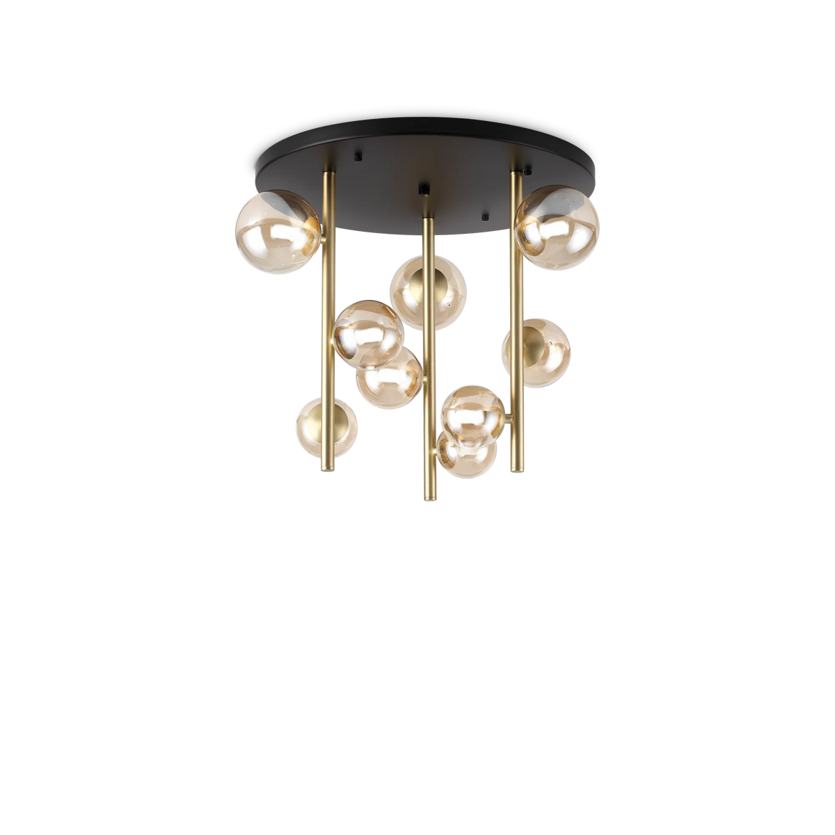 Plafonieră Ideal Lux Perlage PL9, chihlimbar, 328409