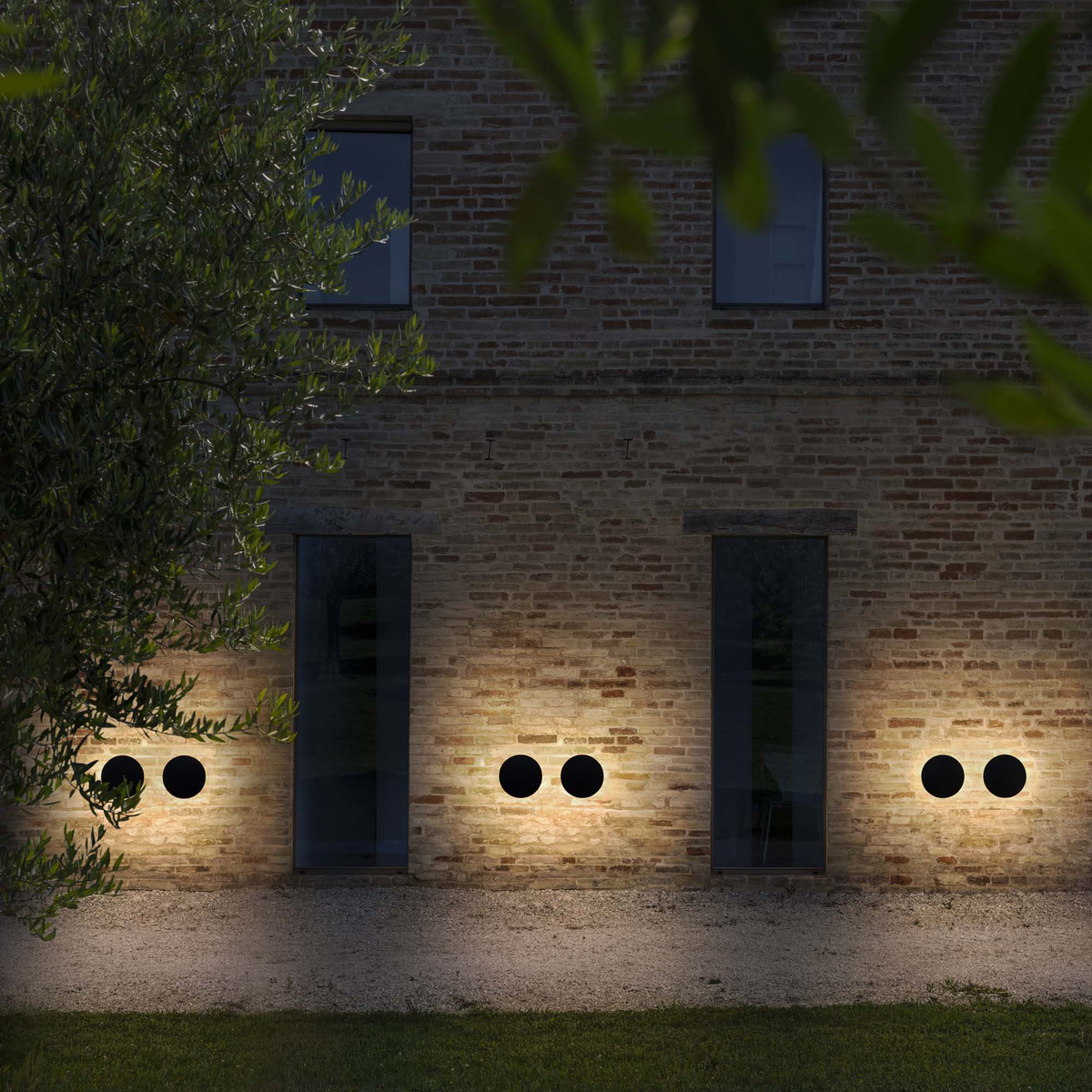 Aplică de exterior Ideal Lux Punto, negru, Ø18 cm, 313542