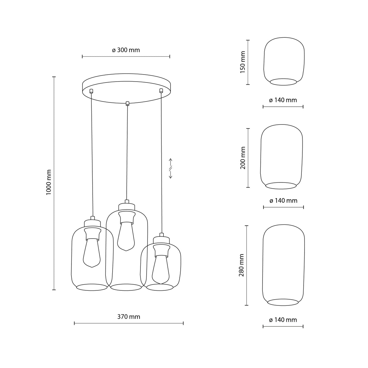 Lampa suspendată Marco 3 3325 TK 3325