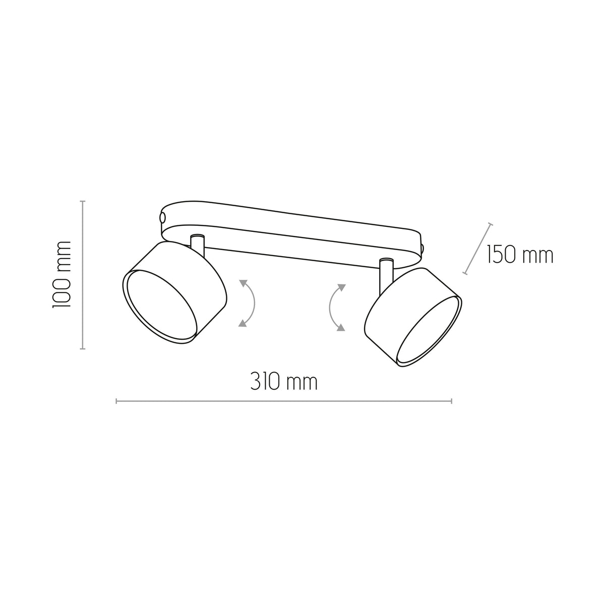 Aplică TK Lighting Clark 2, alb, 2 x GX53, 3395