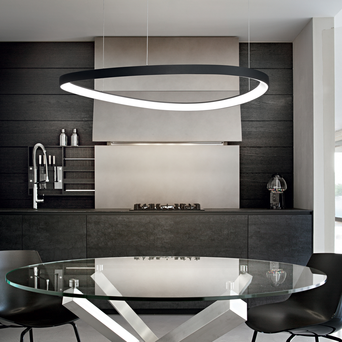 Lustră Ideal Lux Gemini ON-OFF 2700K, alb, Ø42 cm, 341521