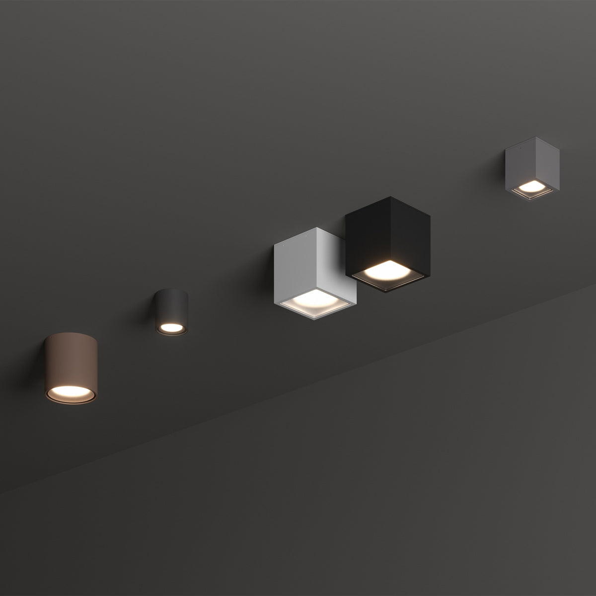 Plafonieră de exterior Ideal Lux Techo PL1 Round, gri, Ø9 cm, 342726