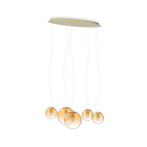 Lustră Ideal Lux Mapa Clear SP5, chihlimbar, 346588