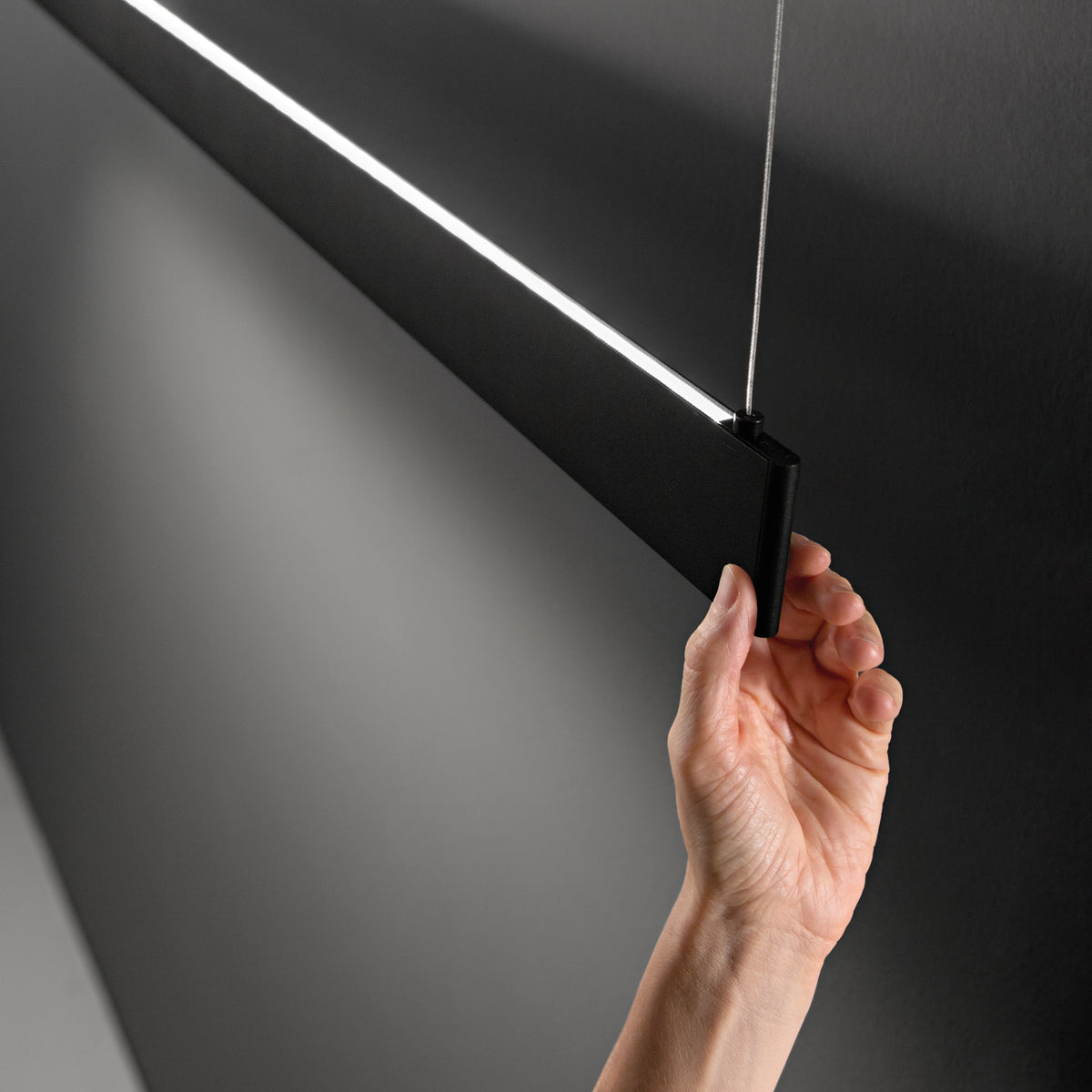 Lustră Ideal Lux Steel Slim Accent 1200 Mm 3000K, negru, 348391