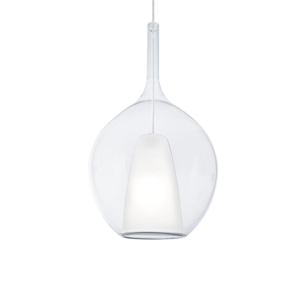 Pendul Ideal Lux Kalique-2 SP1, transparent, Ø28 cm, 359670
