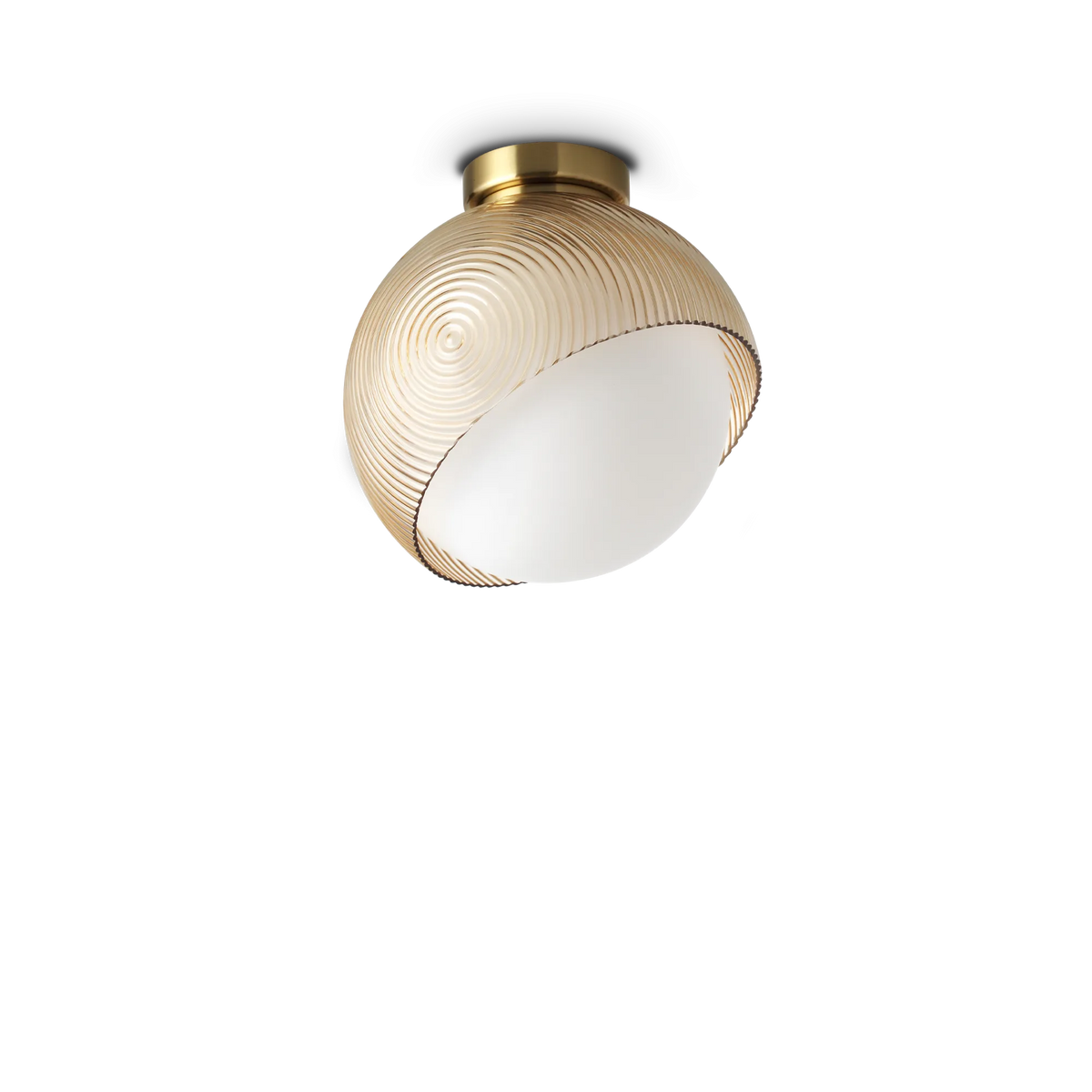 Plafonieră Ideal Lux Bloom PL1, alamă, Ø22 cm, 366579