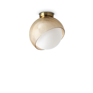 Plafonieră Ideal Lux Bloom PL1, alamă, Ø22 cm, 366579