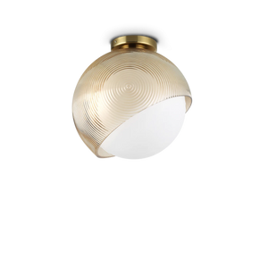 Plafonieră Ideal Lux Bloom PL1, alamă, Ø30 cm, 366593