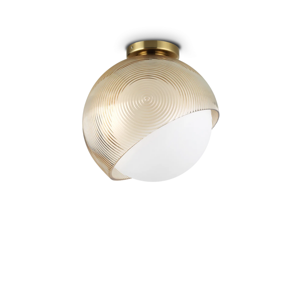 Plafonieră Ideal Lux Bloom PL1, alamă, Ø30 cm, 366593