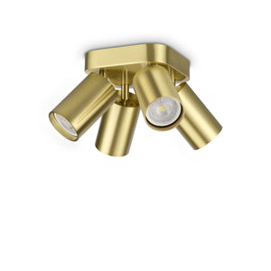 Plafonieră Ideal Lux Dynamite PL4 Round, alamă, 371306