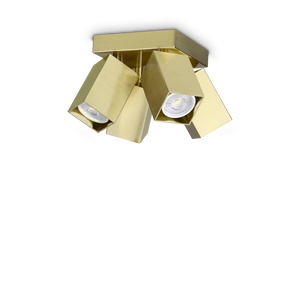 Plafonieră Ideal Lux Dynamite PL4 Square, alamă, 371320