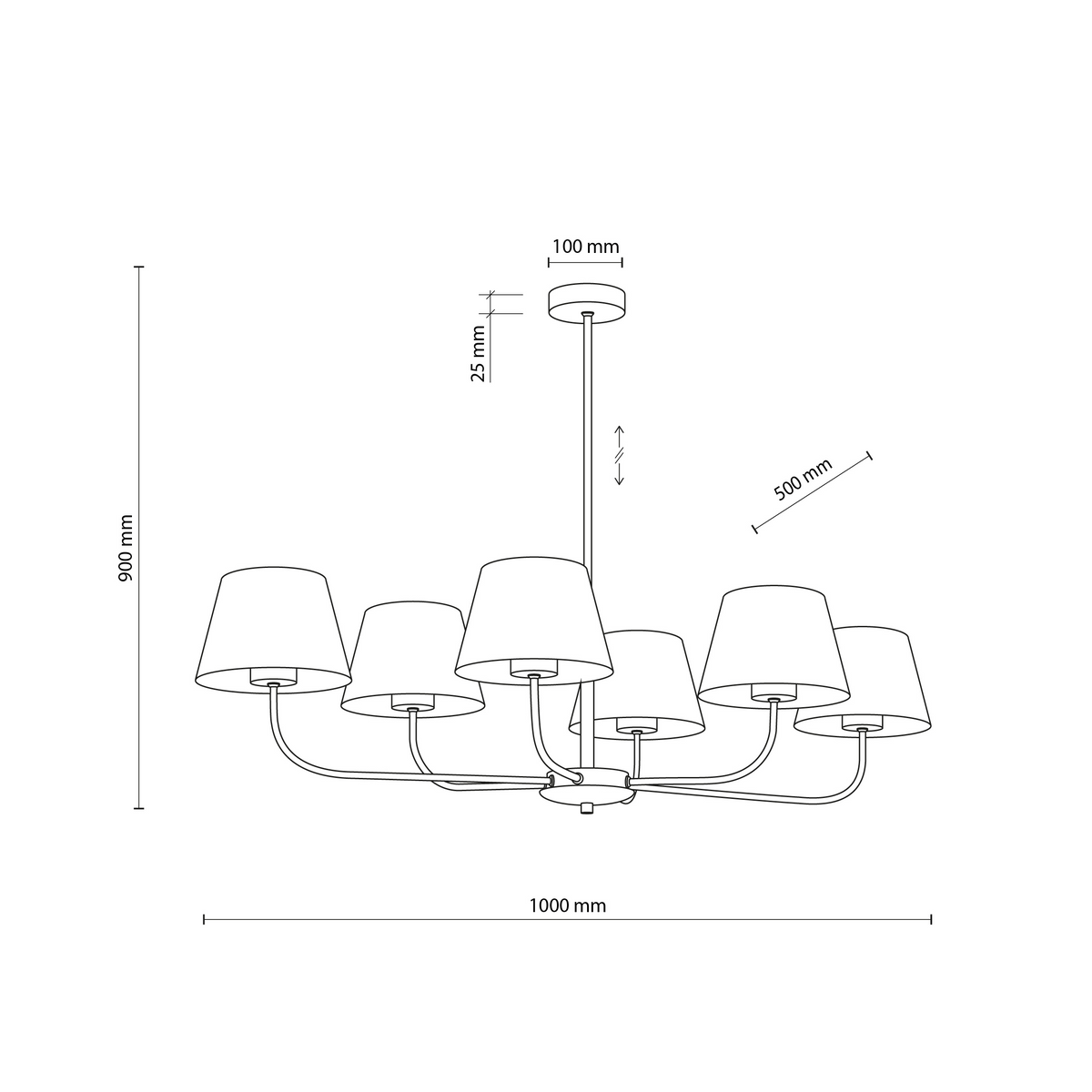 Candelabru TK Lighting Chicago, 6 brațe, 3999