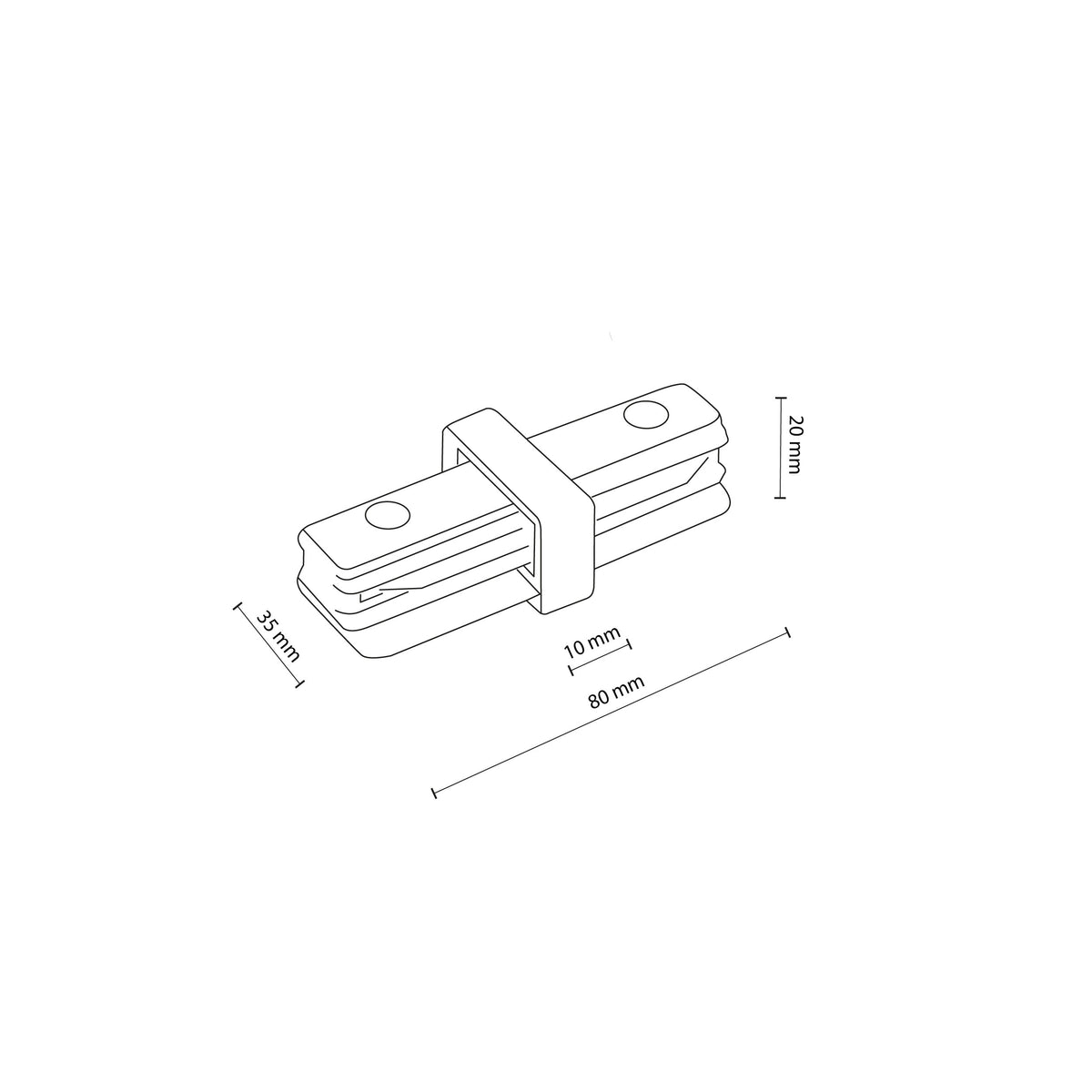 Conector pentru șină TK Lighting Tracer Drept, negru, 4068