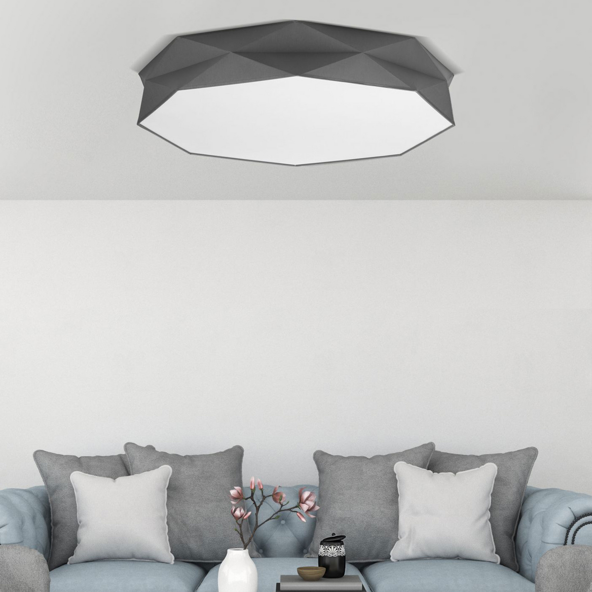 Plafonieră TK Lighting Kantoor 6 becuri LED, gri, 78 cm, 4223