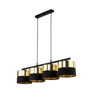Lampa suspendată Hilton Black/Gold 4 4342 TK 4342
