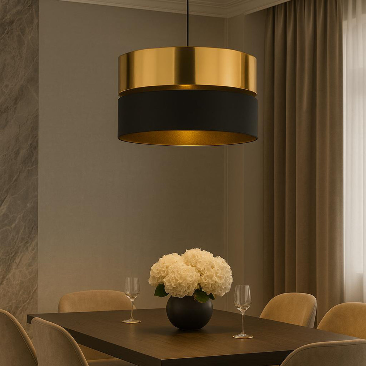 Lampa suspendată Hilton Black/Gold 4346 TK 4346