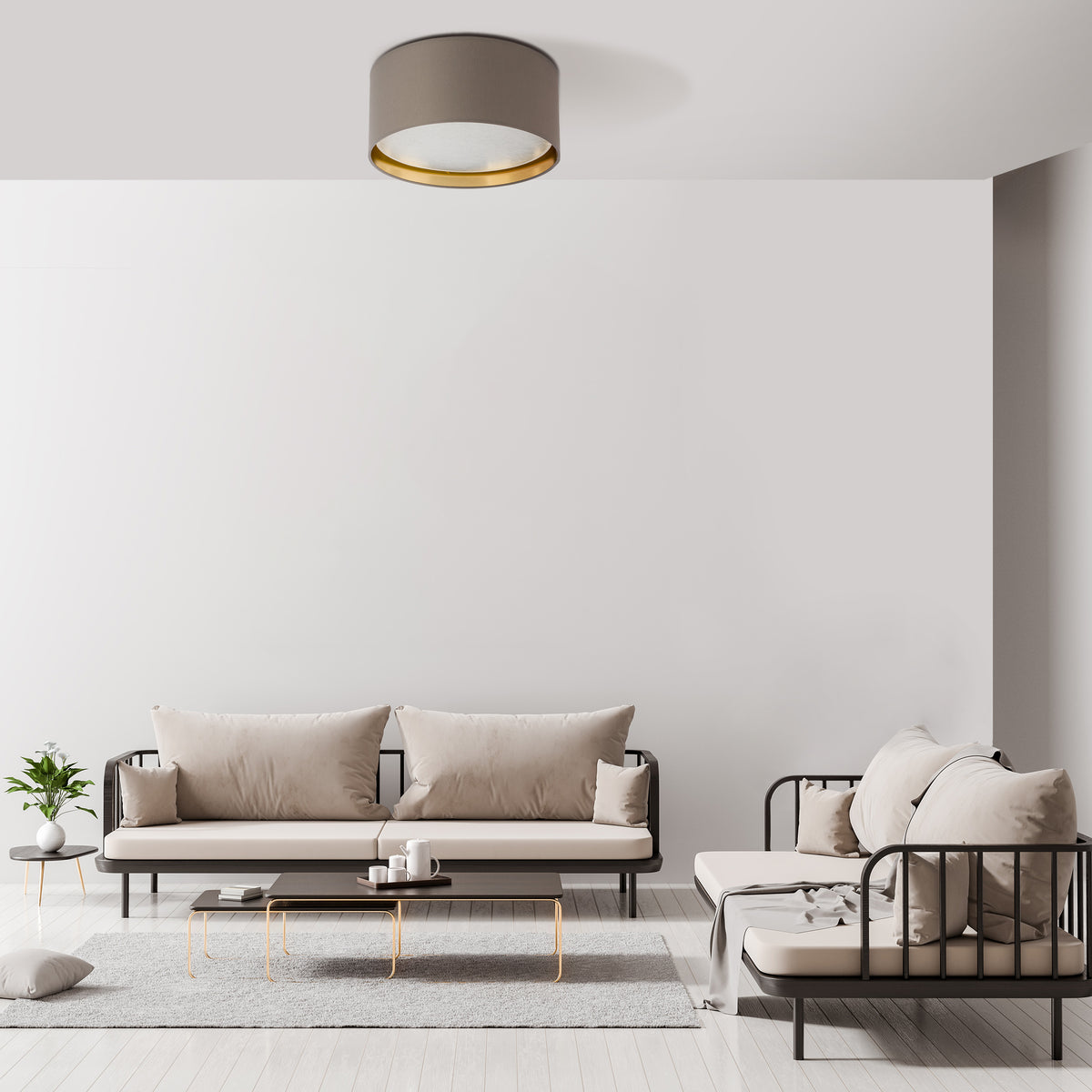 Plafoniera Bilbao BEIGE/GOLD 450 4404