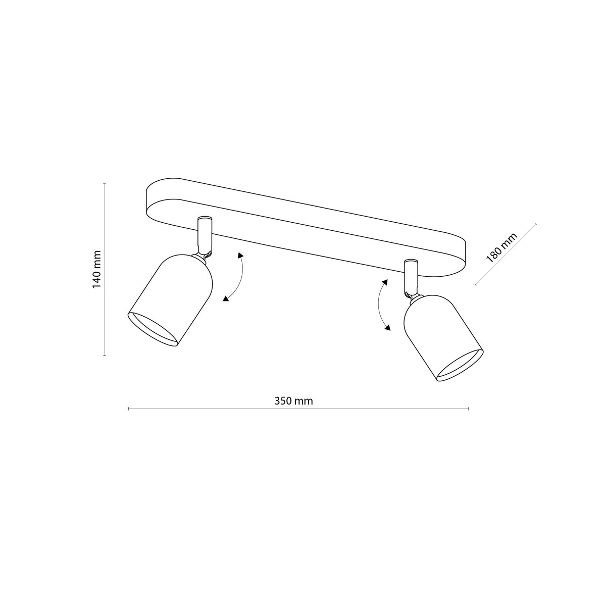 Aplică TK Lighting Top 2, alb, 2 x GU10, 4412