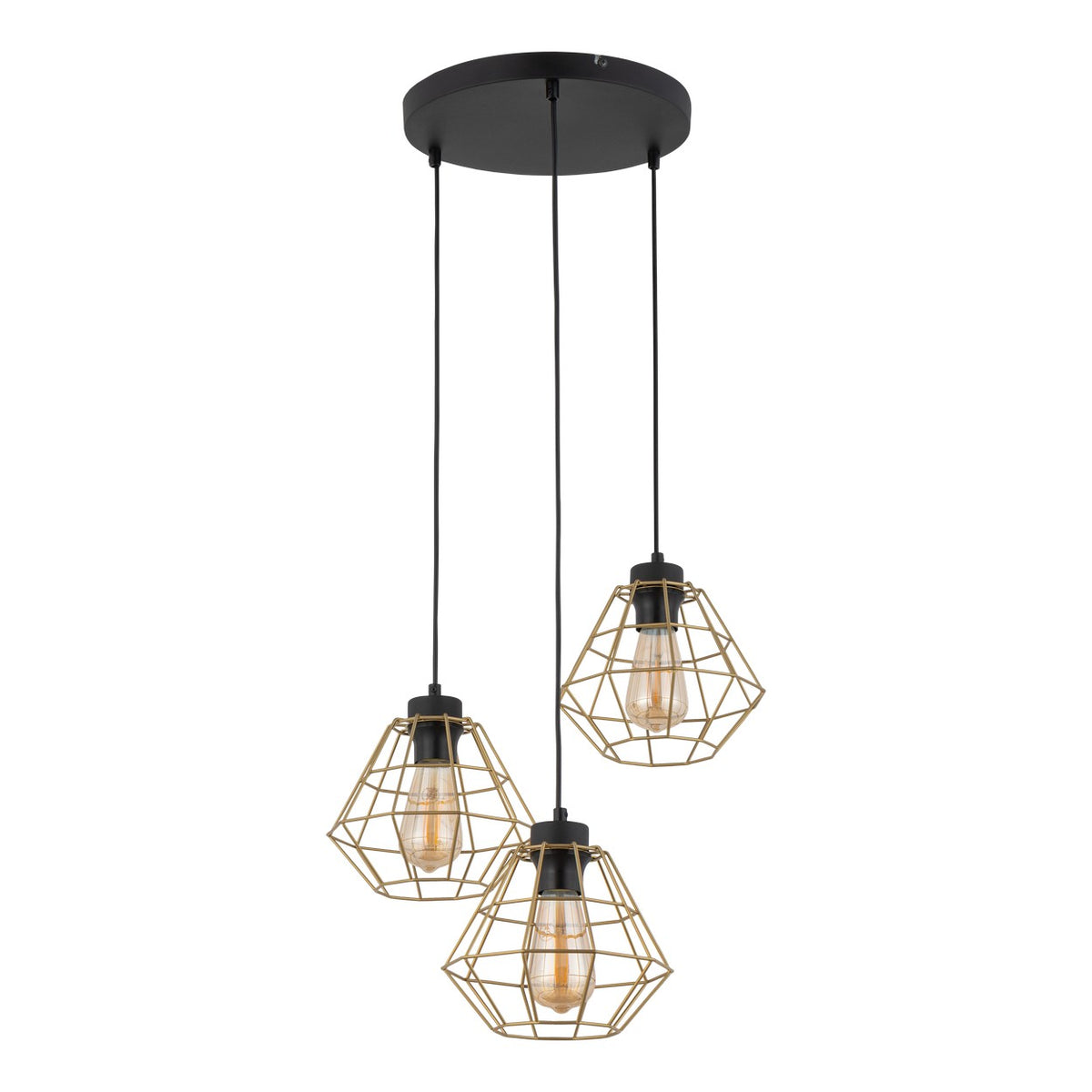 Lustră TK Lighting Diamond 3, auriu, 3 x E27, 4451