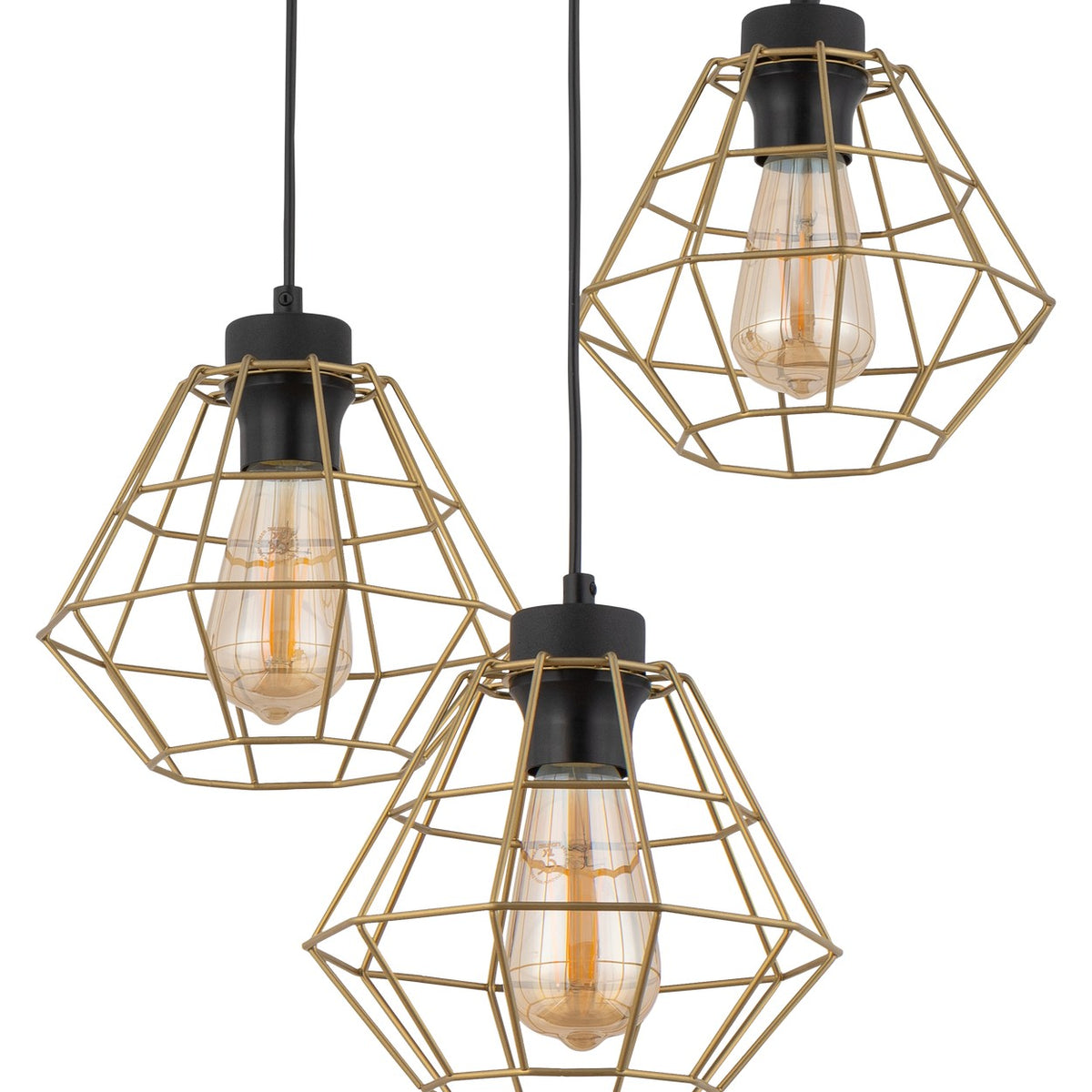 Lustră TK Lighting Diamond 3, auriu, 3 x E27, 4451