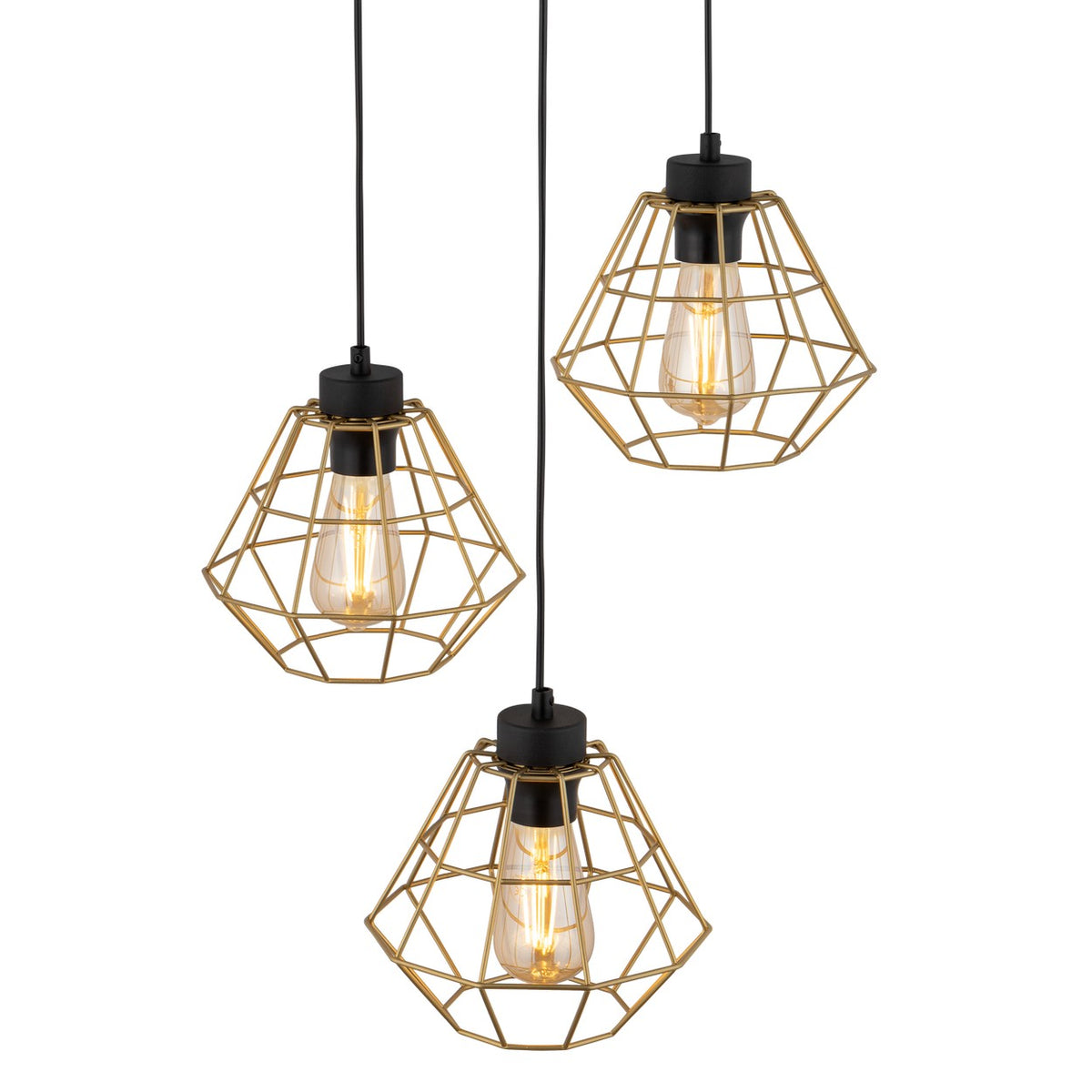 Lustră TK Lighting Diamond 3, auriu, 3 x E27, 4451
