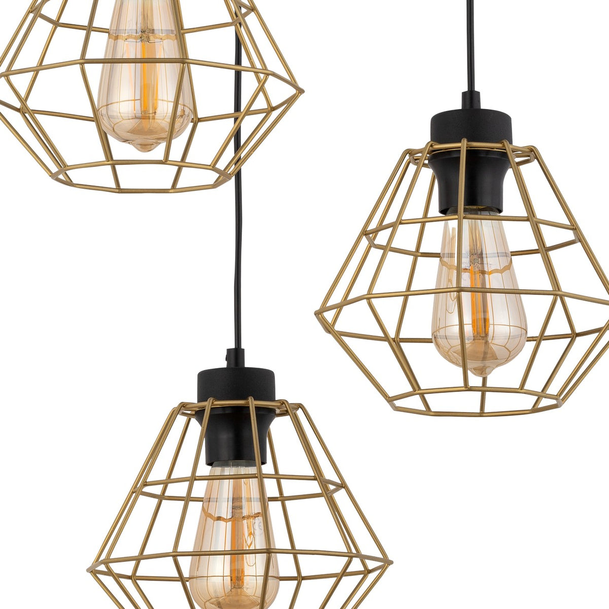 Lustră TK Lighting Diamond 3, auriu, 3 x E27, 4451